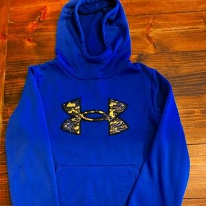 Boys Under Armour Hooded Sweatshirt, Size M, blue
